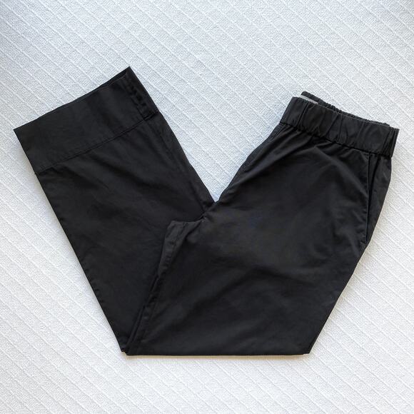 Everlane The Easy Pant Black Cotton Twill Wide Leg Pull-On Pants Size Large - Picture 9 of 11